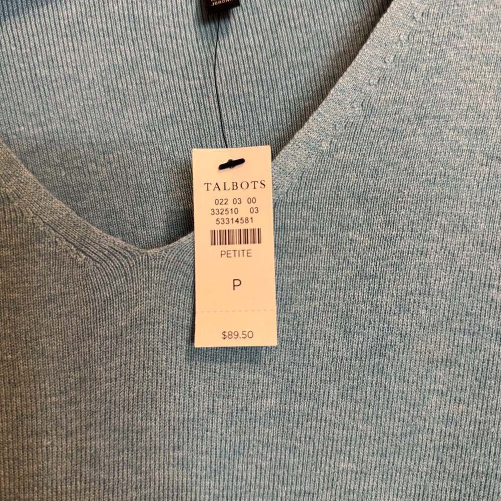 Talbots NEW WITH TAGS Blue/Grey sweater